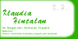 klaudia hintalan business card